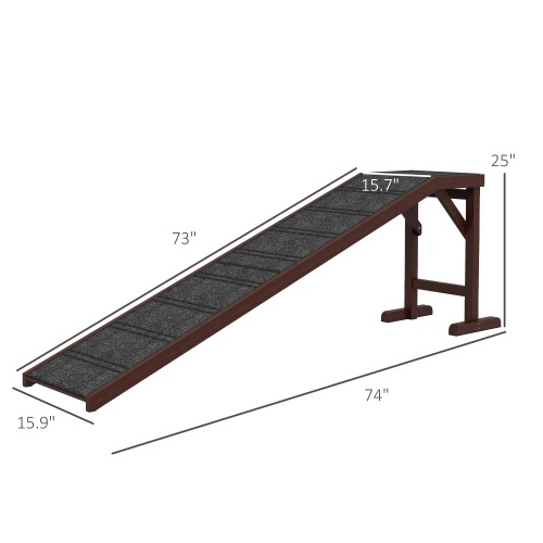 PawHut Dog Ramp for Bed – Wooden Pet Ramp with Non-Slip Carpet - Image 6
