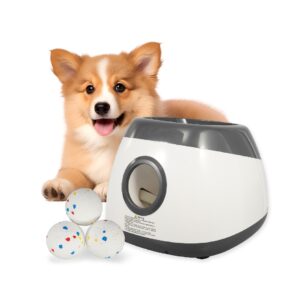 Automatic Dog Ball Launcher – Indoor & Outdoor Interactive Fetch Toy with Adjustable Throw Distances, Balls & Data Cable Included