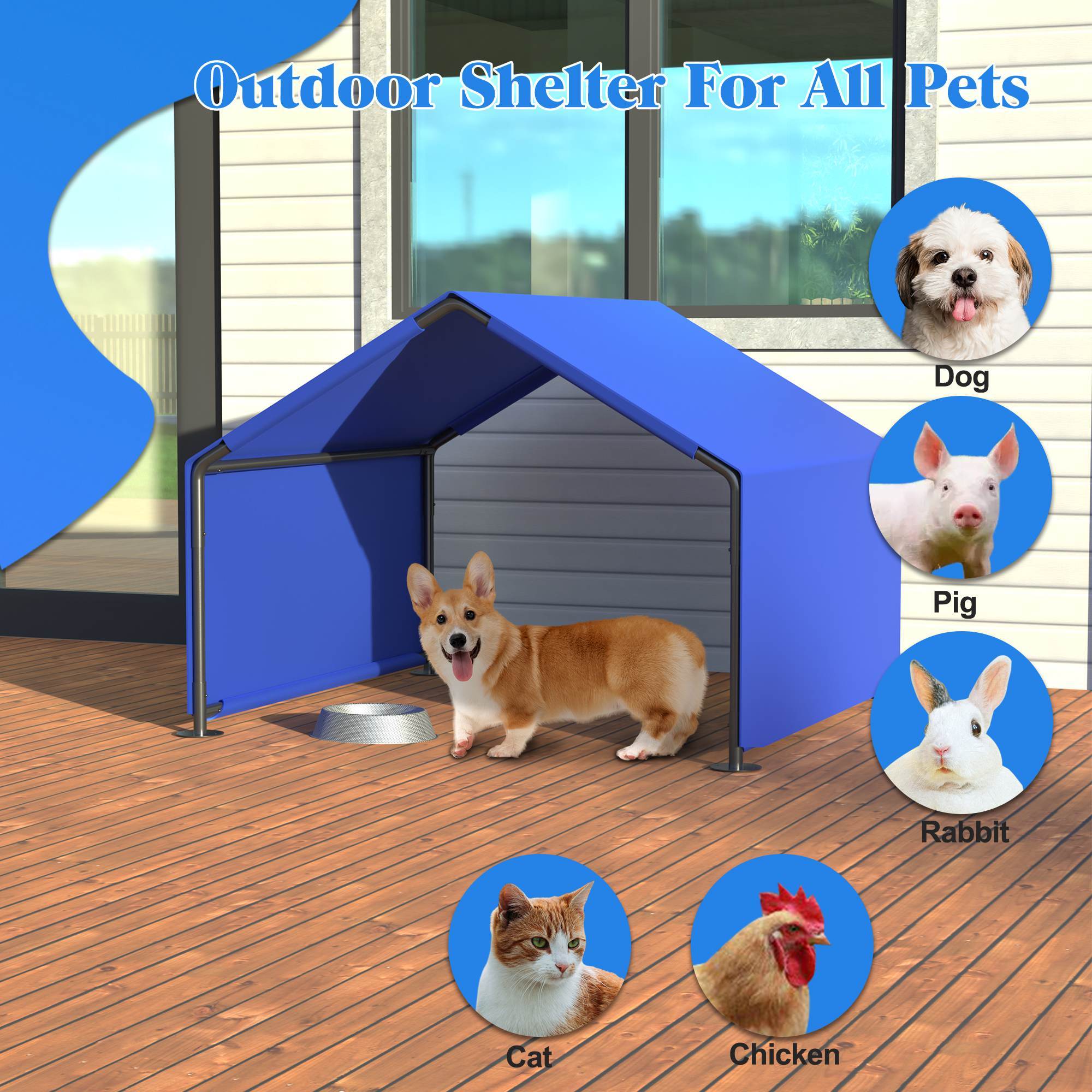 Outdoor Dog Shade Tent – Waterproof Sun Shelter for Small & Medium Pets - Image 6