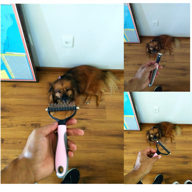 2-in-1 Pet Grooming Brush – Double-Sided Deshedding & Dematting Comb for Dogs & Cats - Image 2