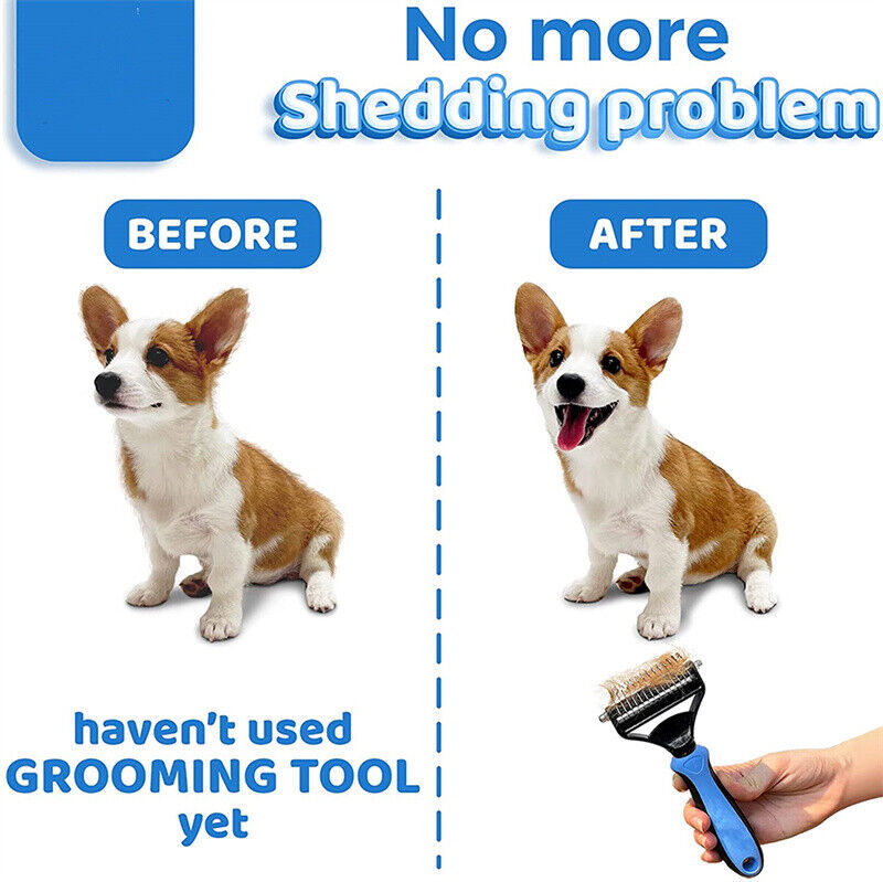 2-in-1 Pet Grooming Brush – Double-Sided Deshedding & Dematting Comb for Dogs & Cats - Image 9