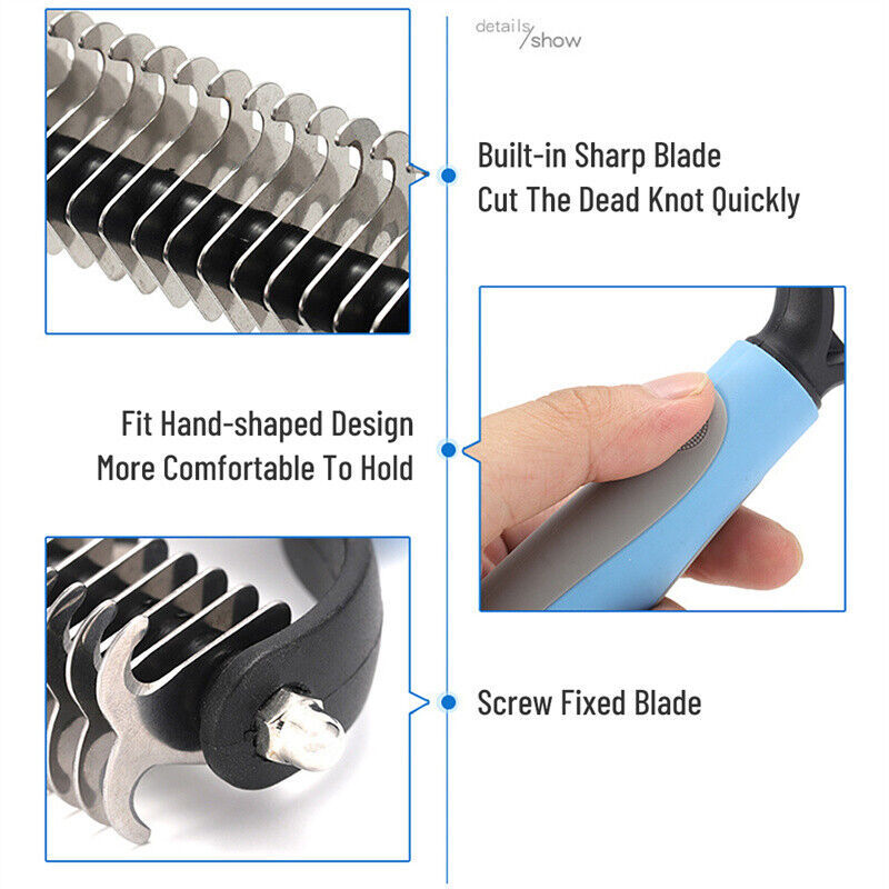2-in-1 Pet Grooming Brush – Double-Sided Deshedding & Dematting Comb for Dogs & Cats - Image 10