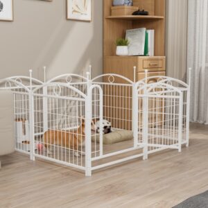 Dog Playpen Indoor 24" – 8-Panel Metal Puppy Playpen for Medium & Large Dogs
