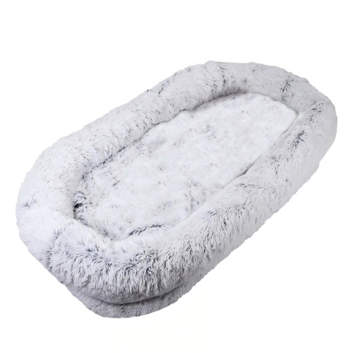Human Dog Bed – Washable Faux Fur Orthopedic Bed for People & Pets, 71"x45"x14", Grey - Image 8