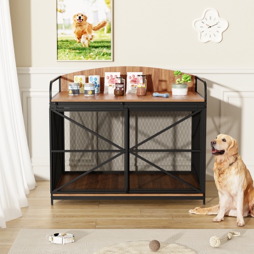 Heavy Duty Wooden Dog Crate Furniture for Large Dogs - Image 5