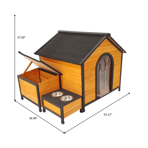 Luxury Wooden Modular Dog House with Built-In Feeding Station & Toy Storage - Image 9