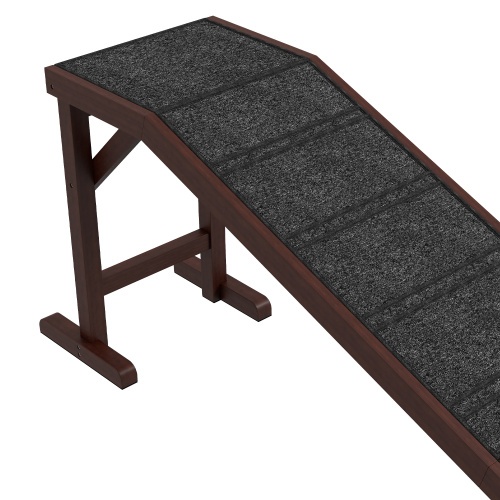 PawHut Dog Ramp for Bed – Wooden Pet Ramp with Non-Slip Carpet - Image 2