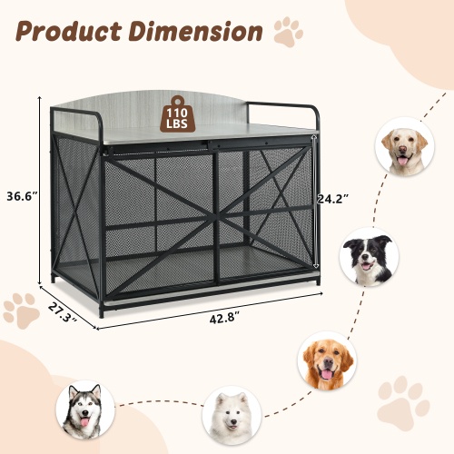 Heavy Duty Wooden Dog Crate Furniture for Large Dogs - Image 4