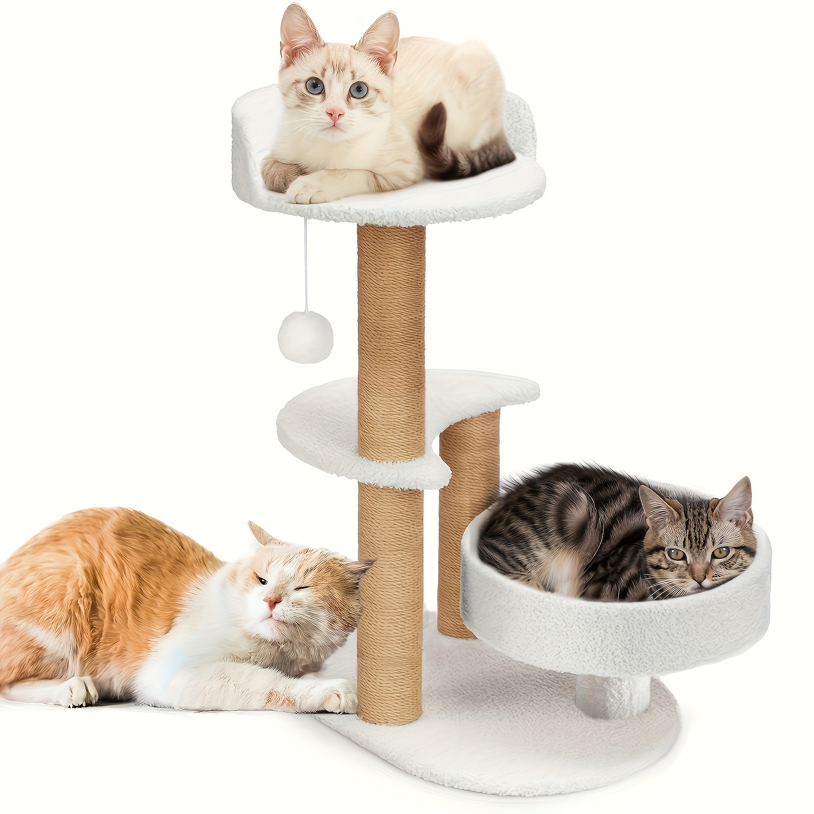 Luxury Cat Tree With Scratching Posts - Easy To Assemble, Wooden Fiber Structure, Suitable For Cats. - Image 5