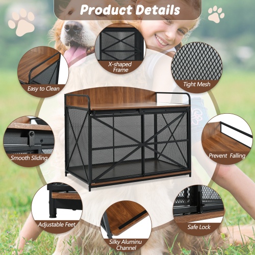 Heavy Duty Wooden Dog Crate Furniture for Large Dogs - Image 6