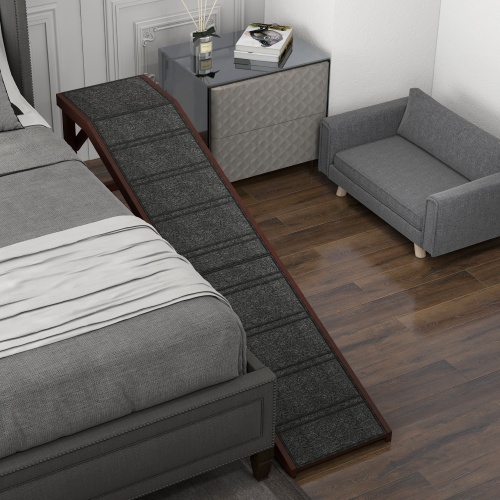 PawHut Dog Ramp for Bed – Wooden Pet Ramp with Non-Slip Carpet - Image 7