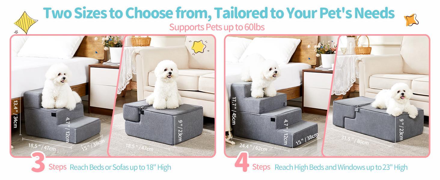 Four-step Dog Bed Indoor Non-slip Balance Pet Ramp Gray - Image 10