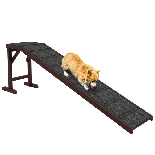PawHut Dog Ramp for Bed – Wooden Pet Ramp with Non-Slip Carpet - Image 5