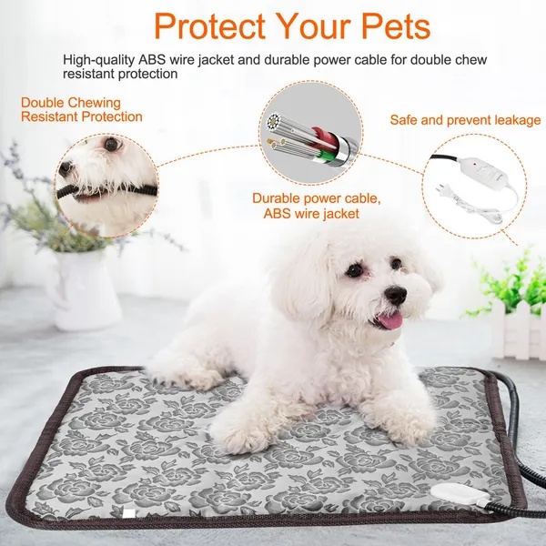 Pet Heating Pad Dog Cat Electric Heating Mat Waterproof Adjustable Warming Blanket - Image 9