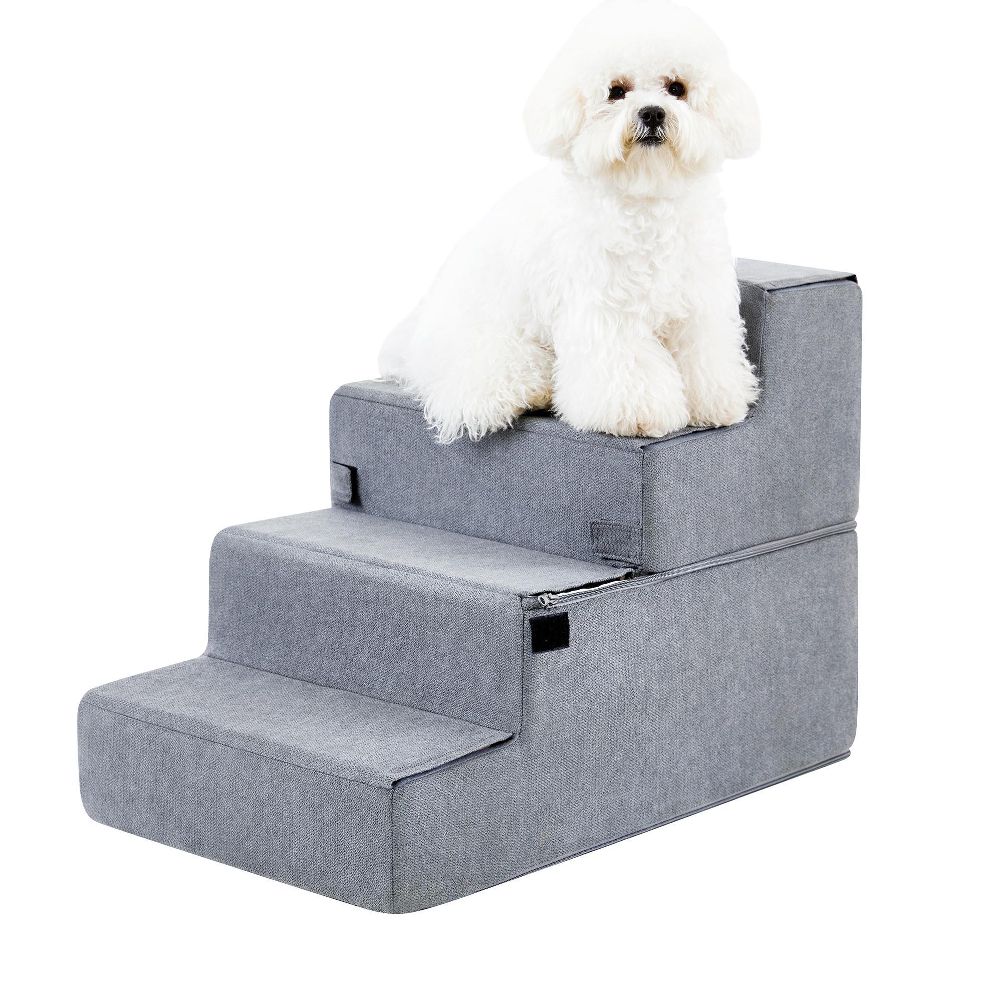 Four-step Dog Bed Indoor Non-slip Balance Pet Ramp Gray