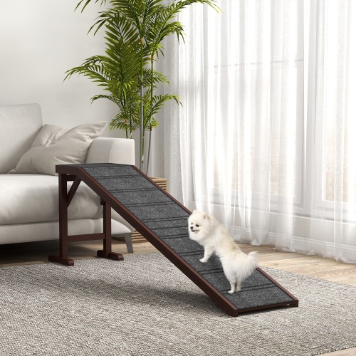 PawHut Dog Ramp for Bed – Wooden Pet Ramp with Non-Slip Carpet - Image 4