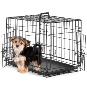 Heavy-Duty Foldable Dog Cage with Two Doors