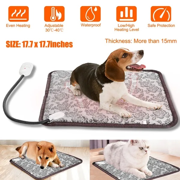 Pet Heating Pad Dog Cat Electric Heating Mat Waterproof Adjustable Warming Blanket - Image 3