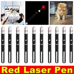 10-Pack 650nm Red Laser Pointer Pen – Mini Single Beam Laser Torch for Teaching, Presentations & Pet Toys