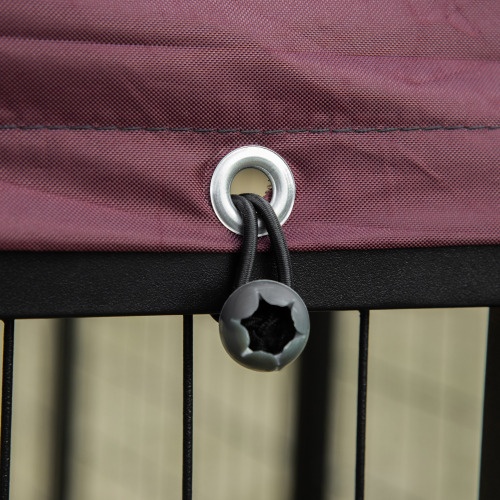 Outdoor Dog Kennel with Rotating Bowl Rack, Walk-In Pet Playpen, Welded Steel, Waterproof & UV Resistant Awning - Image 6