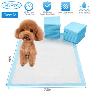 50-Pack Dog Training Pads – Super Absorbent Puppy Pee Pads with Quick-Dry Gel & Leak-Proof Layers (24" x 18")