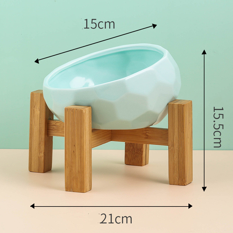 Pet Supplies Bowl Ceramic Cat Bowl Dog Bowl Oblique Mouth - Image 9