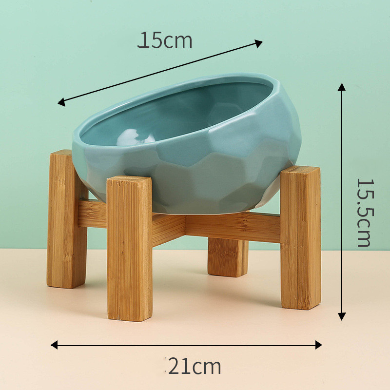Pet Supplies Bowl Ceramic Cat Bowl Dog Bowl Oblique Mouth - Image 7