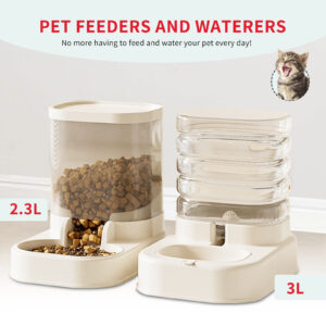 Separable Pet Food & Water Dispenser – Large Capacity Automatic Replenishment, Ideal for Short-Term Outdoor Feeding
