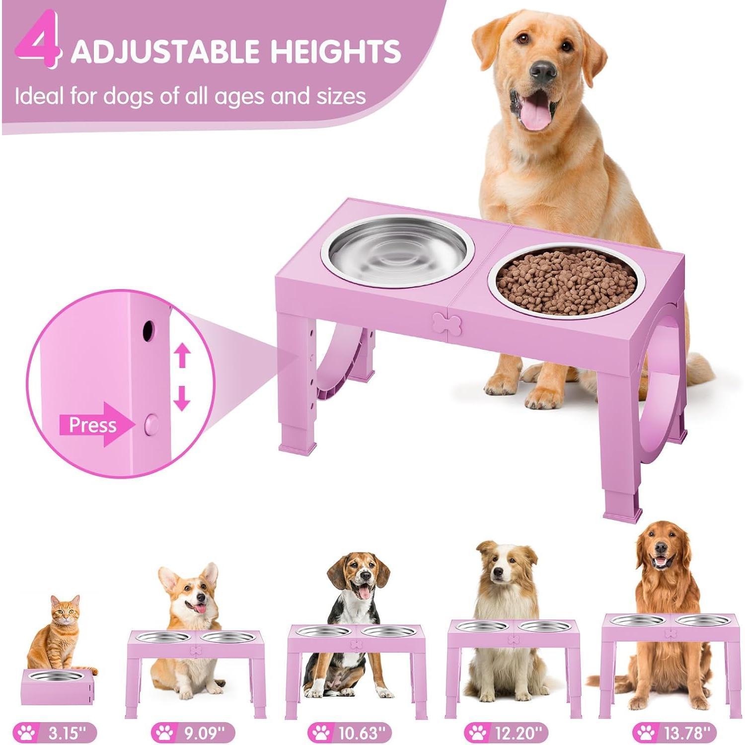 Xia Z Black Dog Bowl Stand – Adjustable Height Pet Feeder for Small to Large Dogs, Stylish and Durable - Image 2