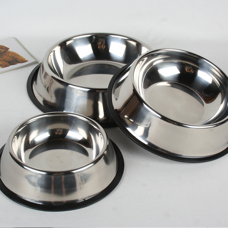 Classic Stainless Steel Dog & Cat Bowls – Durable Pet Food & Water Bowl