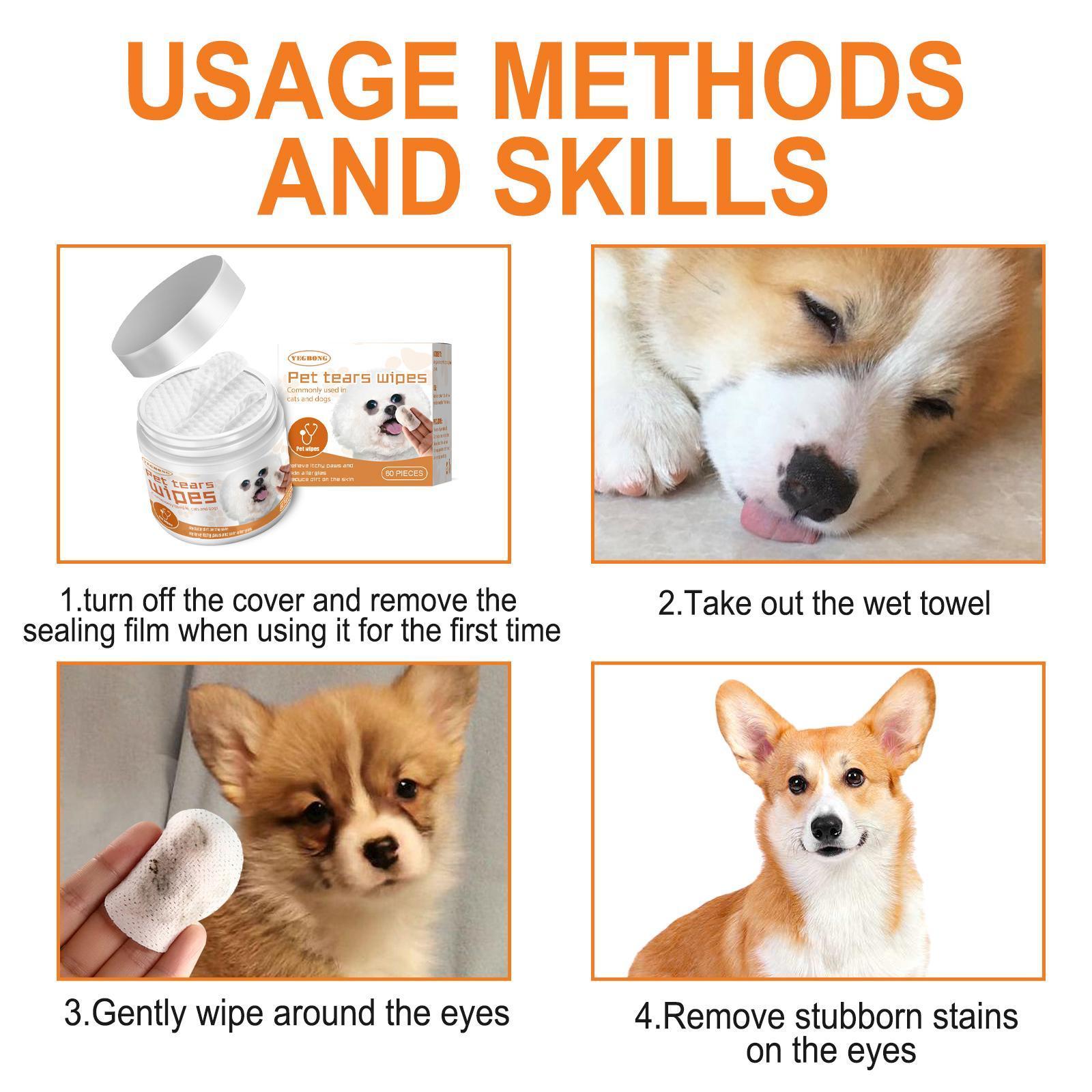 Yegebang Pet Eye Cleaning Wipes – Gentle Tear Stain & Dirt Remover for Dogs and Cats - Image 7