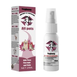 Yegebang Pet Flea & Tick Removal Spray – Anti-Itch Deworming Spray for Cats and Dogs