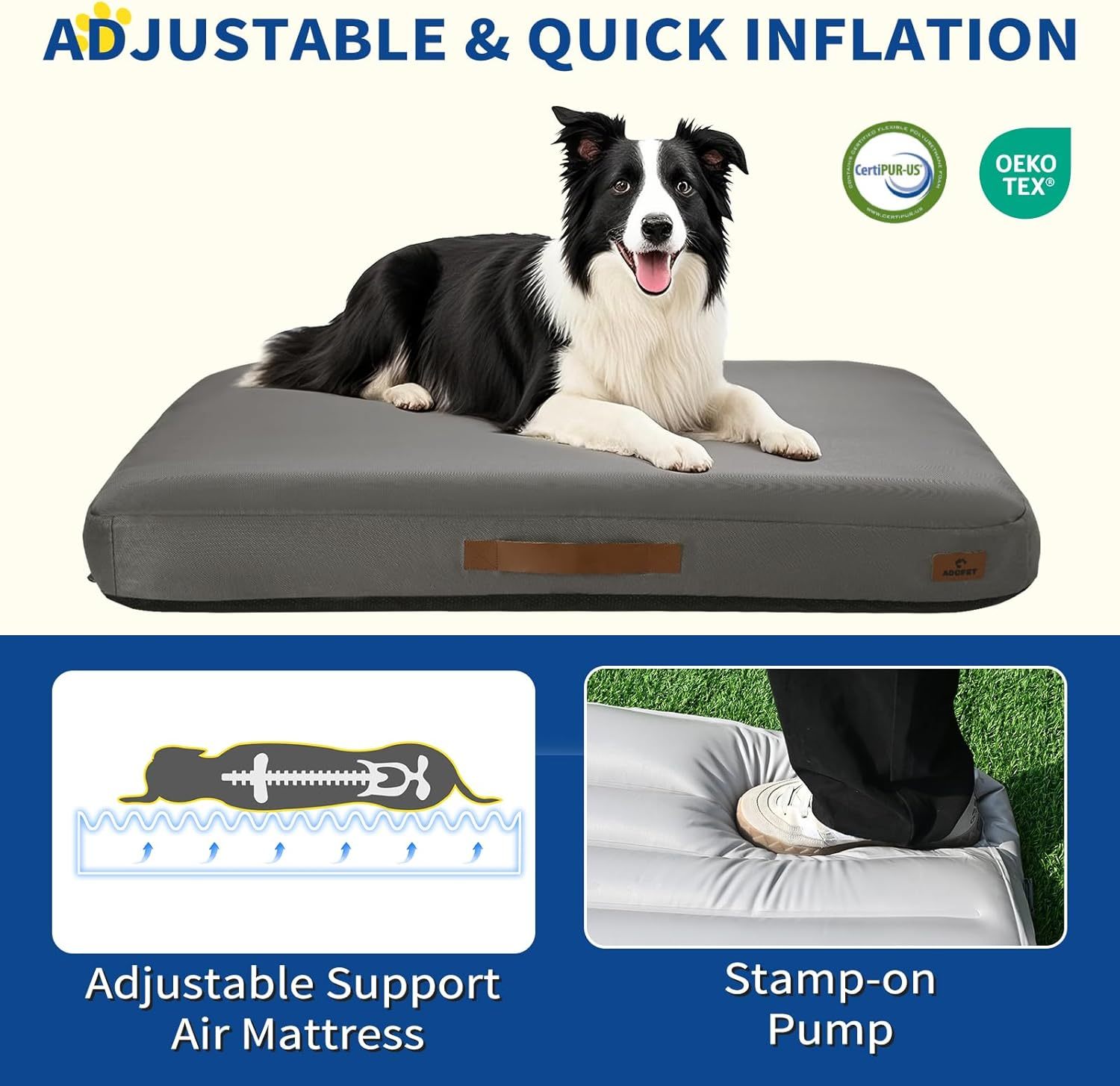 Medium Dog Outdoor Inflatable Bed – Removable, Washable, Waterproof & Non-Slip Pet Travel Mat for Summer - Image 10