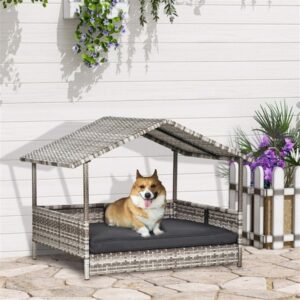 Rattan Dog Bed & Pet Sofa – Cozy Dog Tent for Small to Medium Dogs