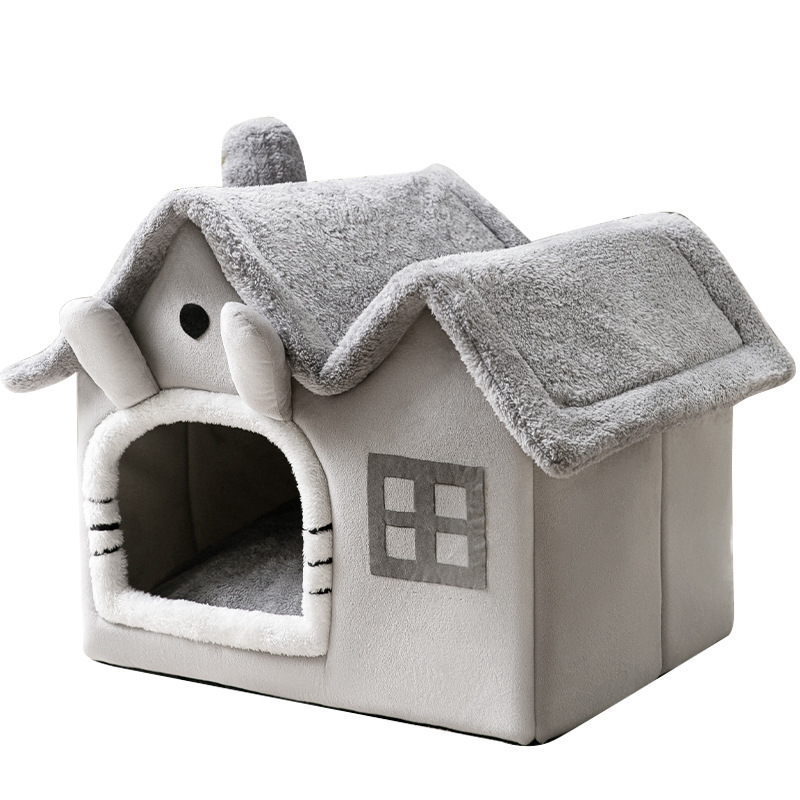 Foldable Dog House & Cat Bed – Enclosed Winter Pet Villa, Removable Warm Cave Sofa, Cozy Sleep Kennel for Dogs & Cats - Image 4