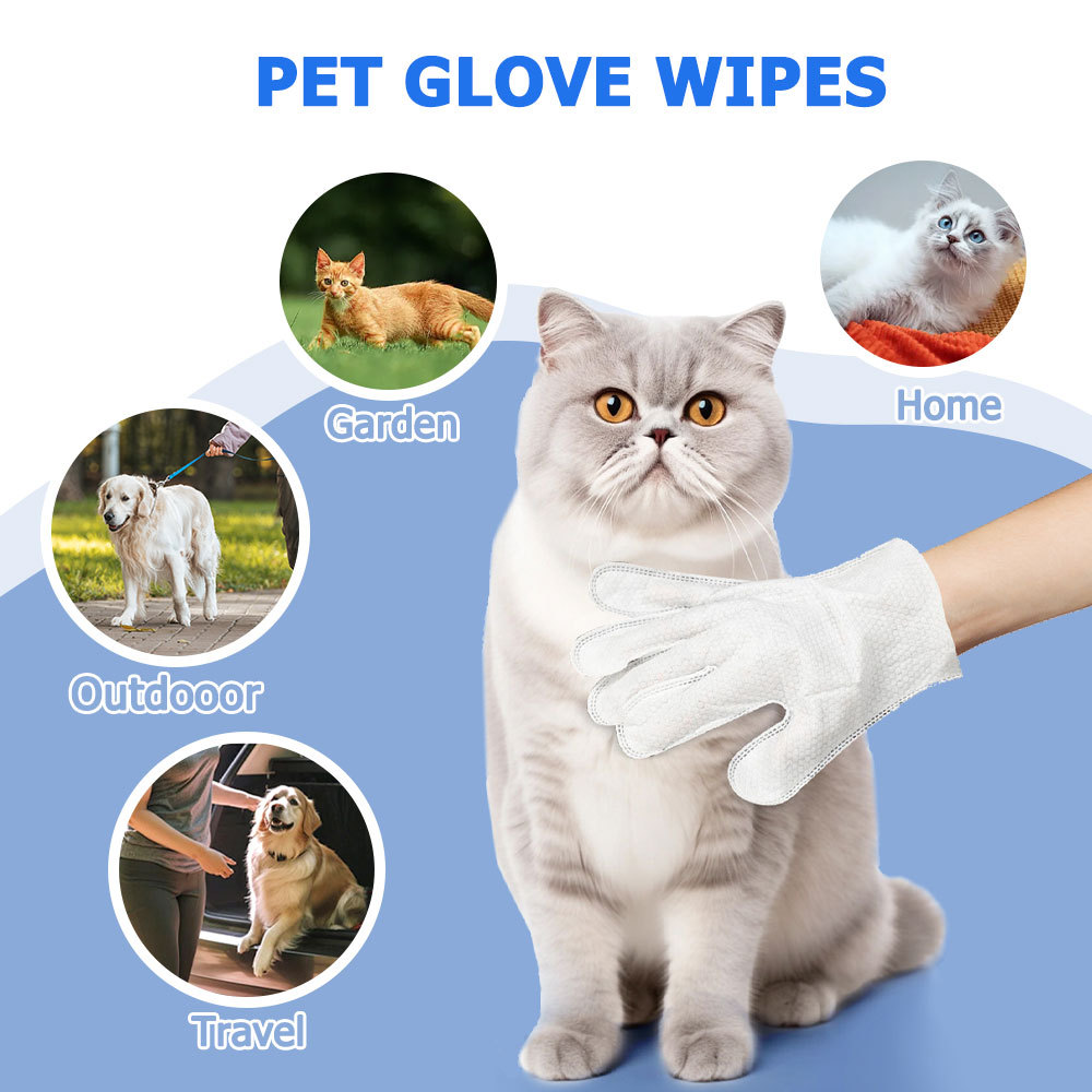 Cleaning Wipes Gloves for Dogs and Cats – Rinse-Free Bathing & Deodorizing Pet Grooming Wipes (6PCS/1PACK) - Image 3