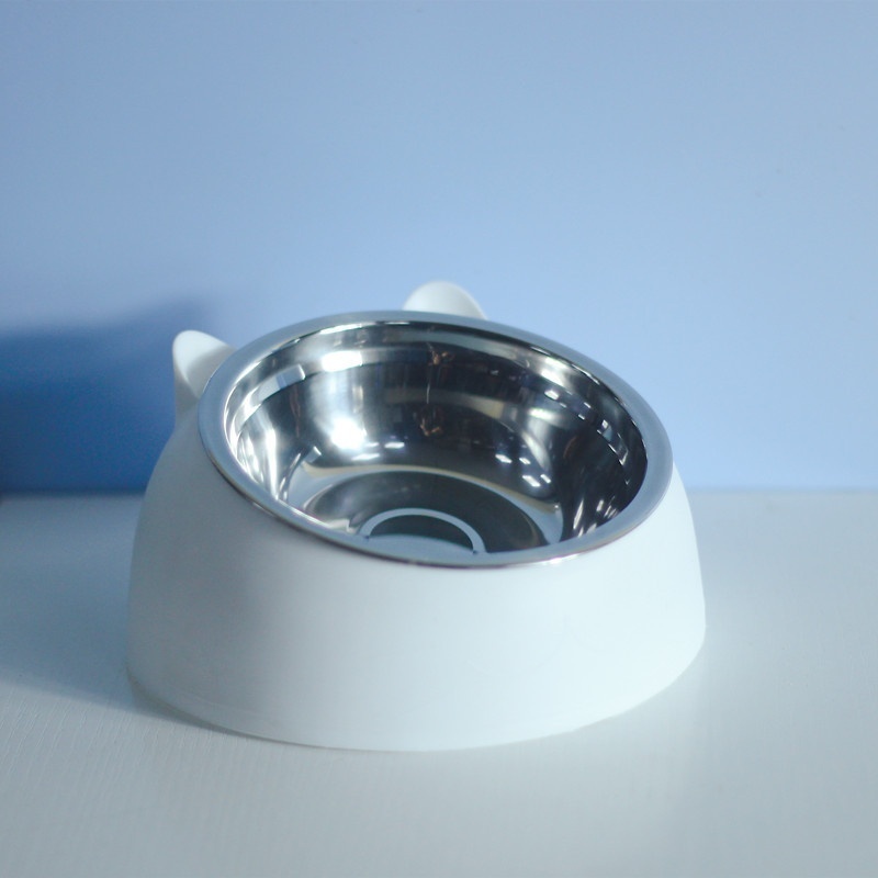 Stainless Steel Pet Bowl Double Bowl Cervical Protection Oblique Mouth Hot Pet Food Basin Supplies - Image 2