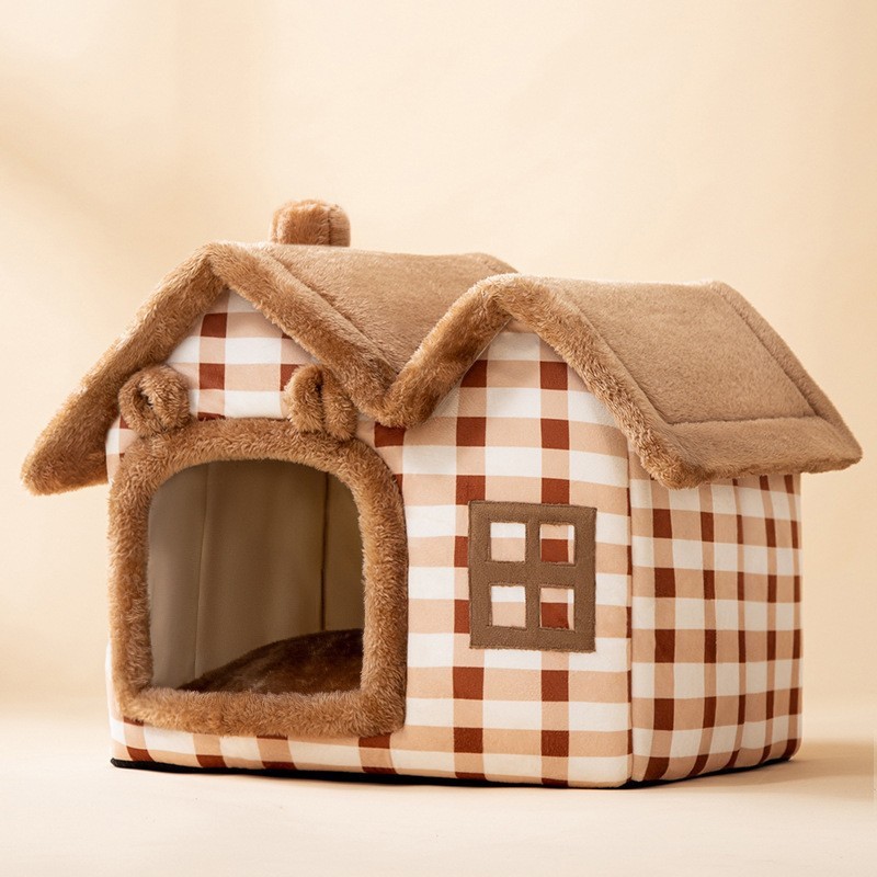 Foldable Dog House & Cat Bed – Enclosed Winter Pet Villa, Removable Warm Cave Sofa, Cozy Sleep Kennel for Dogs & Cats - Image 5