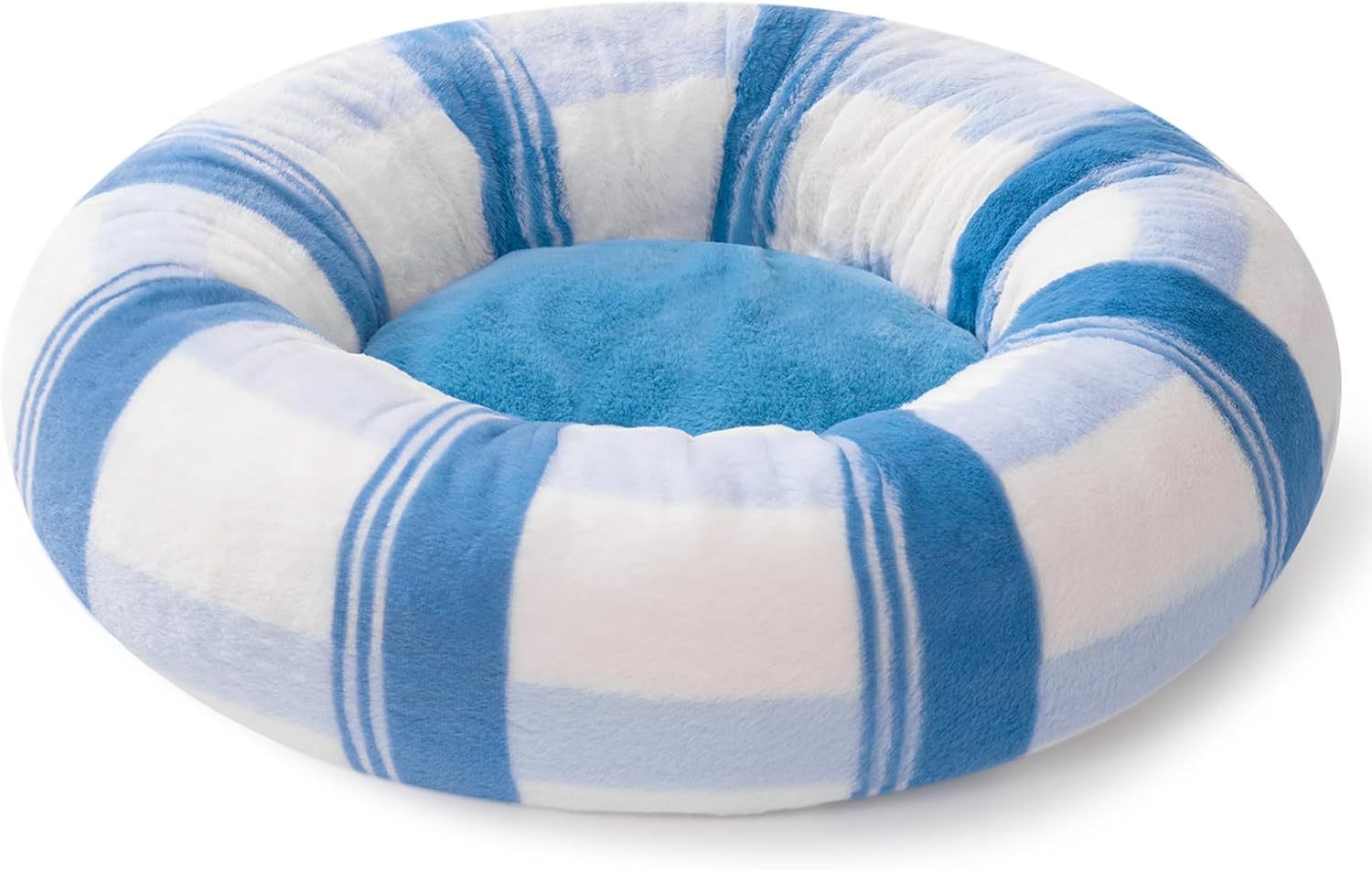 MEWOOFUN Plush Round Pet Bed – Calming Washable Pet Bed with Non-Slip Bottom - Image 2