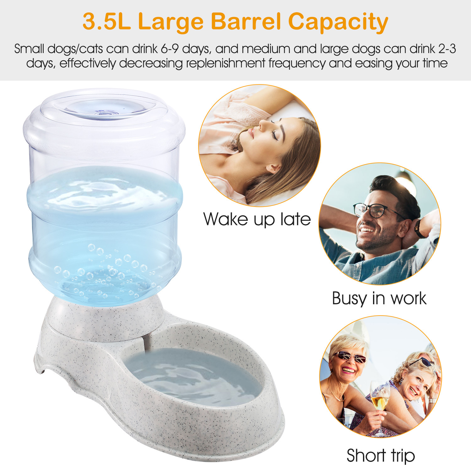 3.5L Gravity Pet Water Dispenser – Automatic Self-Dispensing Water Feeder for Cats & Dogs - Image 2