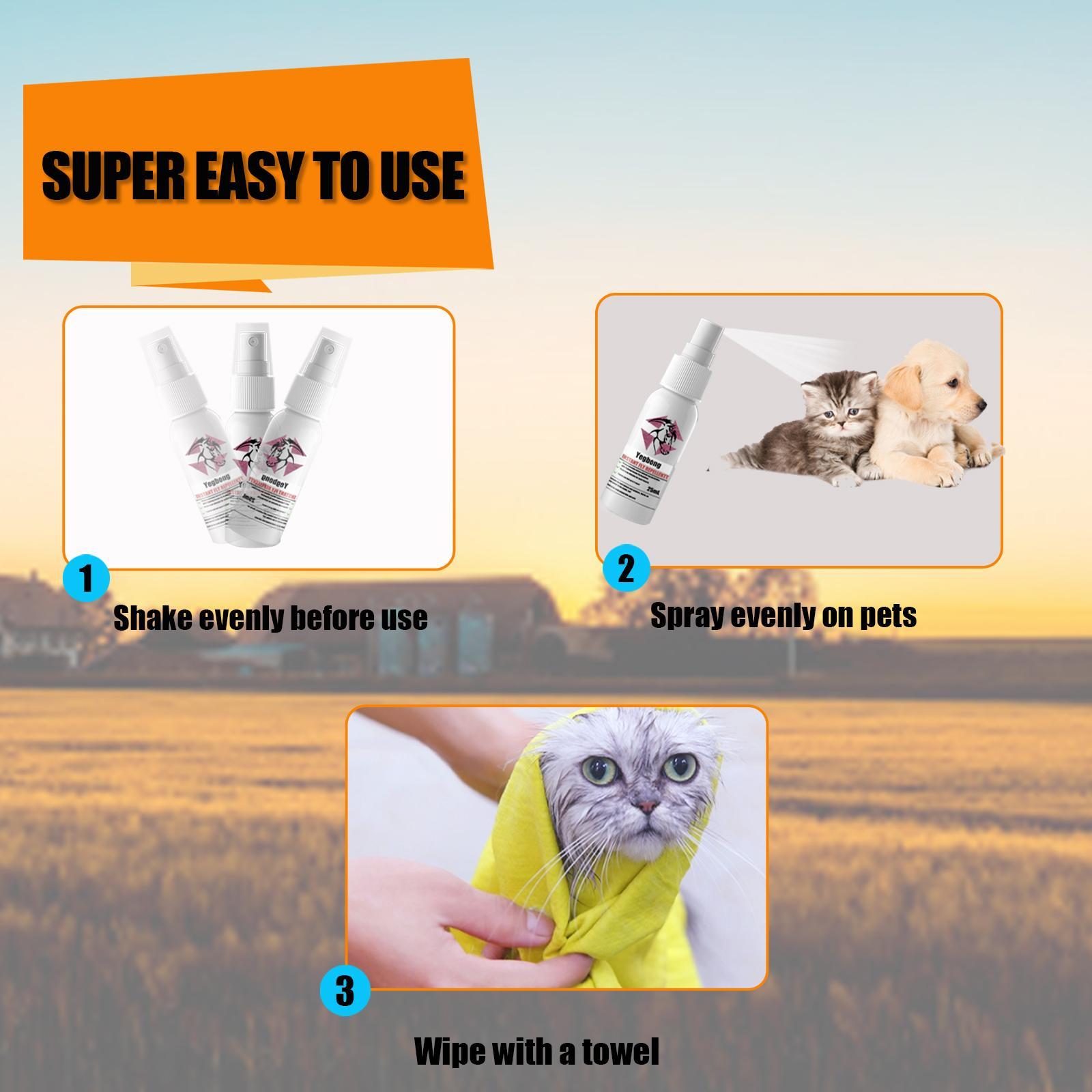 Yegebang Pet Flea & Tick Removal Spray – Anti-Itch Deworming Spray for Cats and Dogs - Image 8