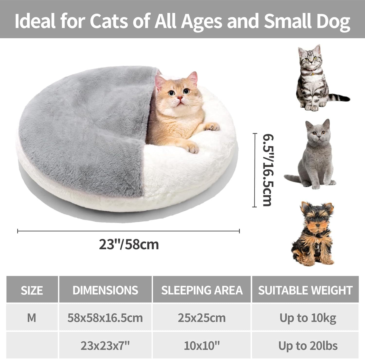 MEWOOFUN Enclosed Cat Bed Cave – Washable Pet Bed with Blanket & Non-Slip Base for Cats & Small - Image 4