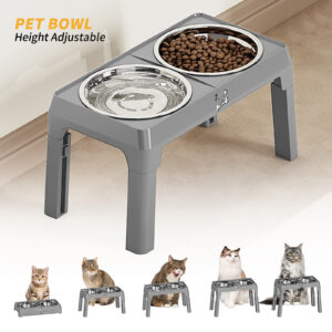Height Adjustable Stainless Steel Dog Feeding Station – Anti-Slip Bowls for Small & Medium Dogs, Ergonomic Design for Healthy Eating