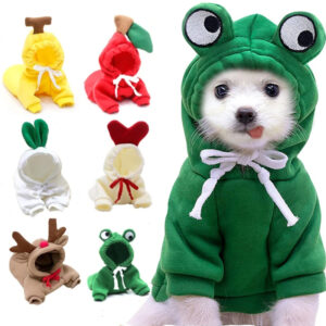 Cute Fruit Dog Clothes – Warm Fleece Hoodies for Small Dogs, Puppy & Cat Costume Coat, Winter Outfit for Chihuahua & Tiny Pets
