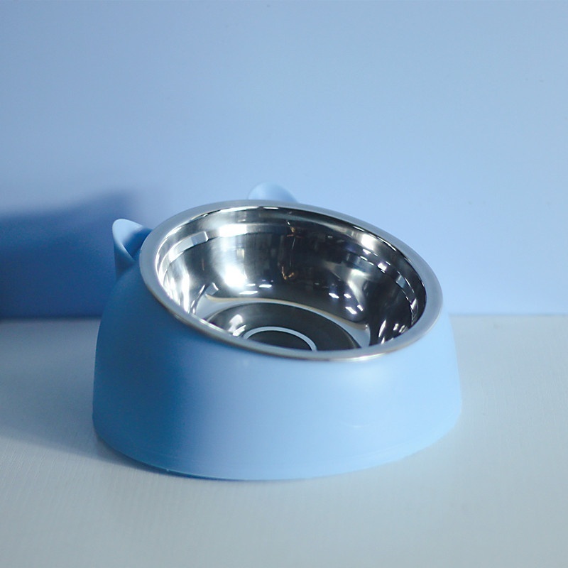 Stainless Steel Pet Bowl Double Bowl Cervical Protection Oblique Mouth Hot Pet Food Basin Supplies - Image 4