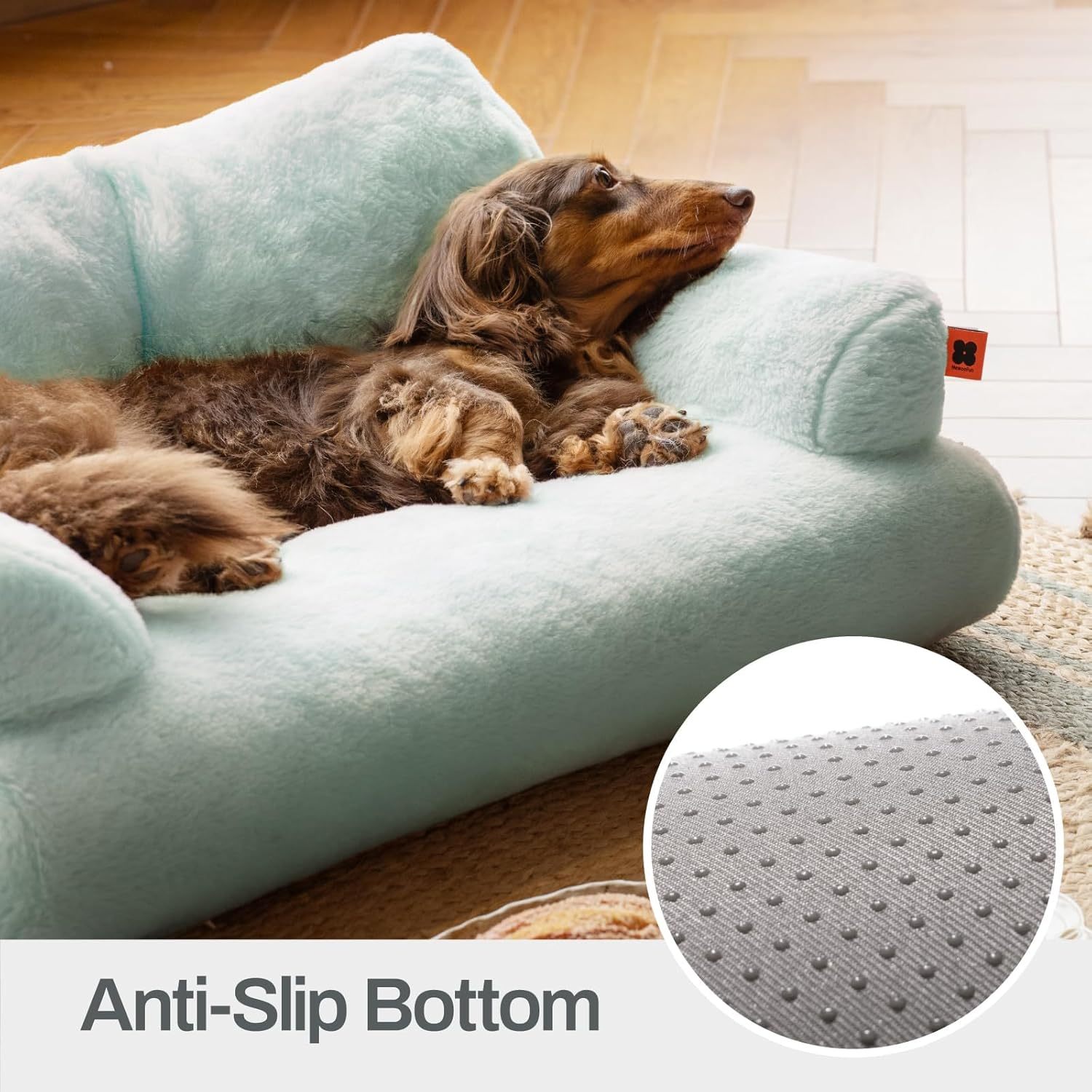 MEWOOFUN Plush Cat Bed for Indoor Cats – Washable 26x19x13 Inch Pet Couch with Non-Slip Bottom - Image 8