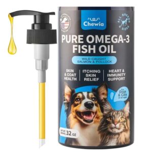 Fish Oil for Dogs 32oz – Coat & Skin Supplement for All Breeds | Pet Supplies for Dogs