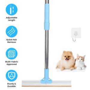 Pet Hair Removal Rake with Adjustable Telescopic Rod – Lint & Fur Remover for Dogs, Cats, Carpets, Clothes, and Furniture