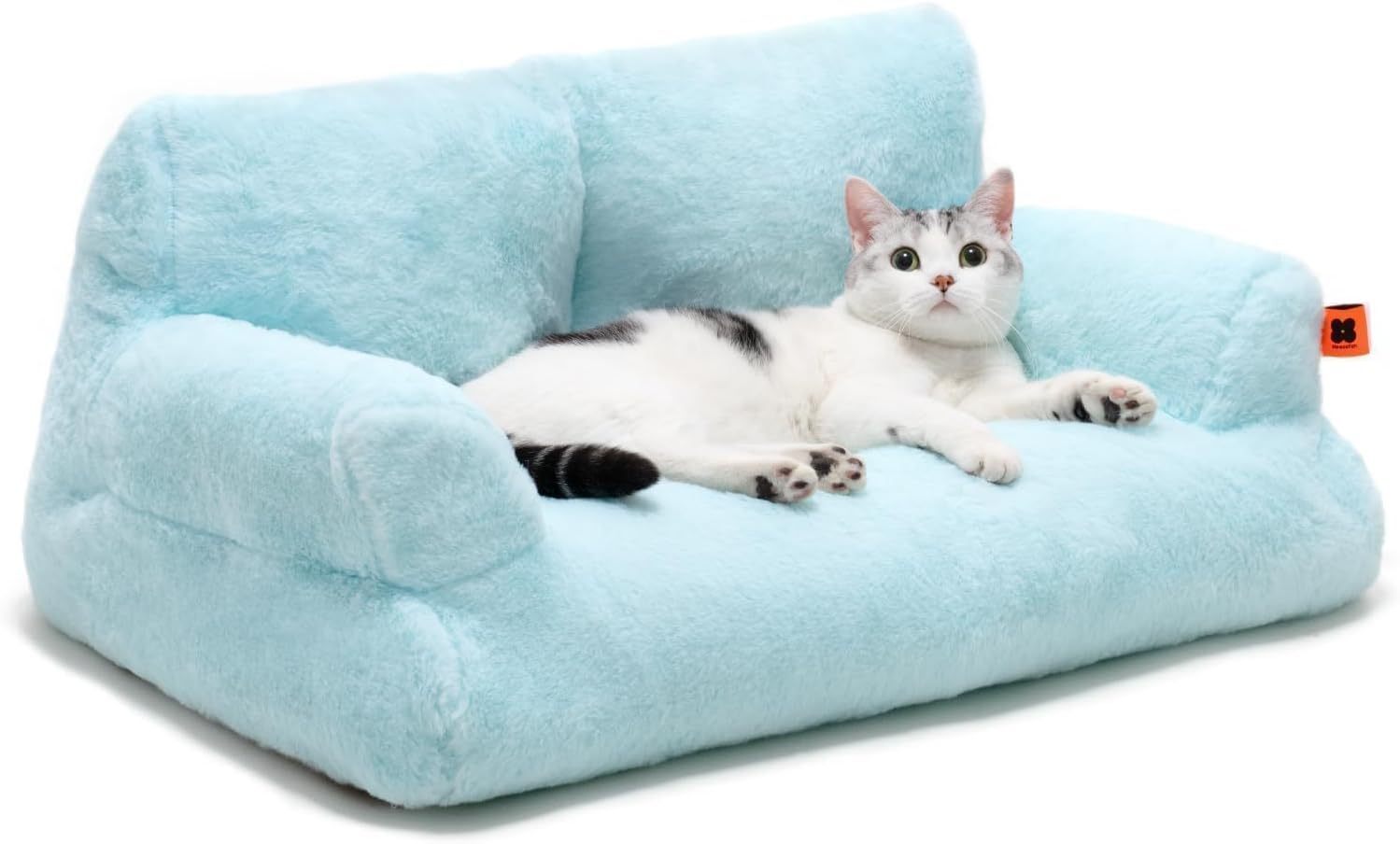 MEWOOFUN Plush Cat Bed for Indoor Cats – Washable 26x19x13 Inch Pet Couch with Non-Slip Bottom - Image 2