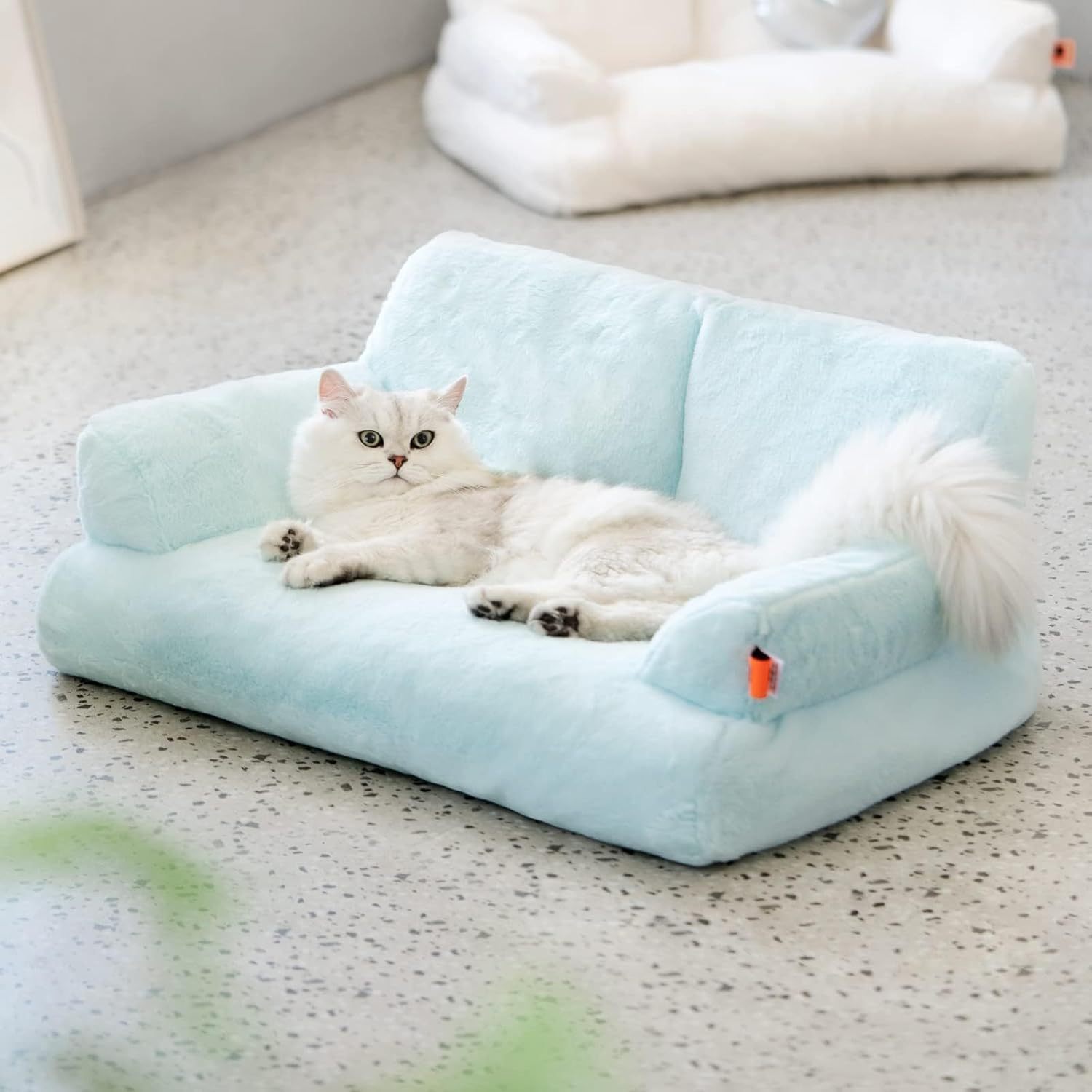 MEWOOFUN Plush Cat Bed for Indoor Cats – Washable 26x19x13 Inch Pet Couch with Non-Slip Bottom